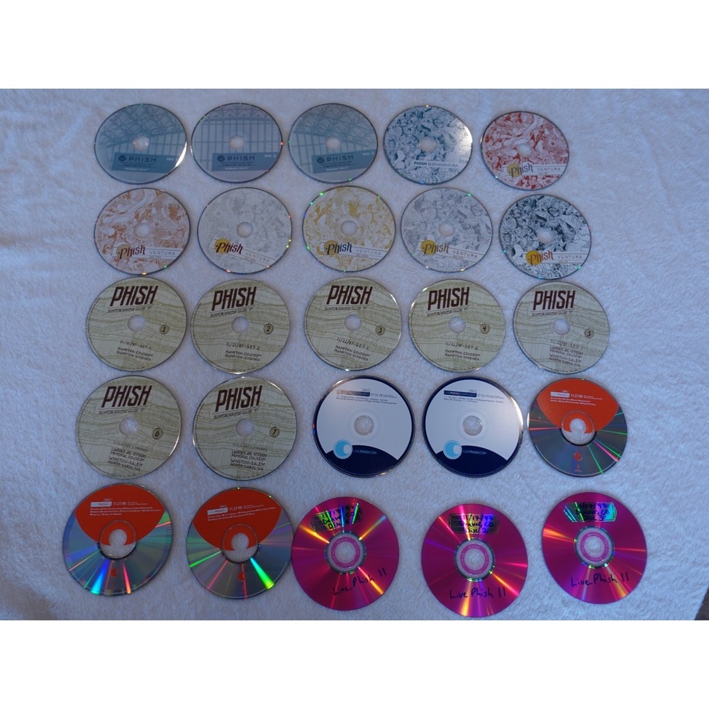 PHISH Live 24 CD LOT  Ventura 11 Denver Niagara Hampton Prague 1997 98 No Cases